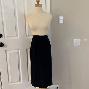 Blue silk midi skirt
